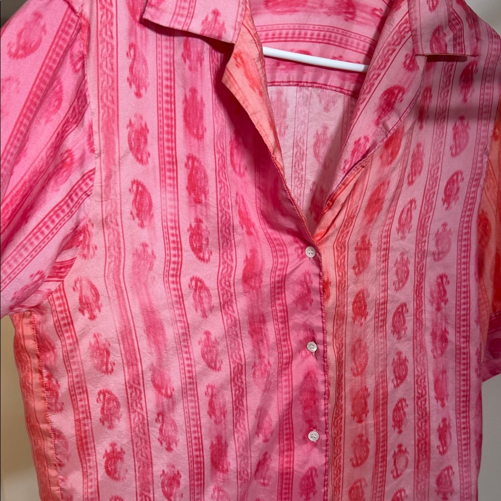 SANDRO Printed Button-Up Shirt